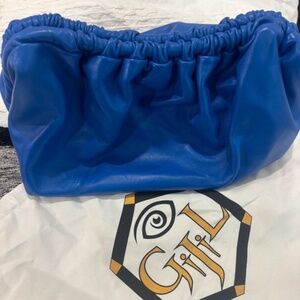 GiJil Gathered Purse Clutch electric blue new